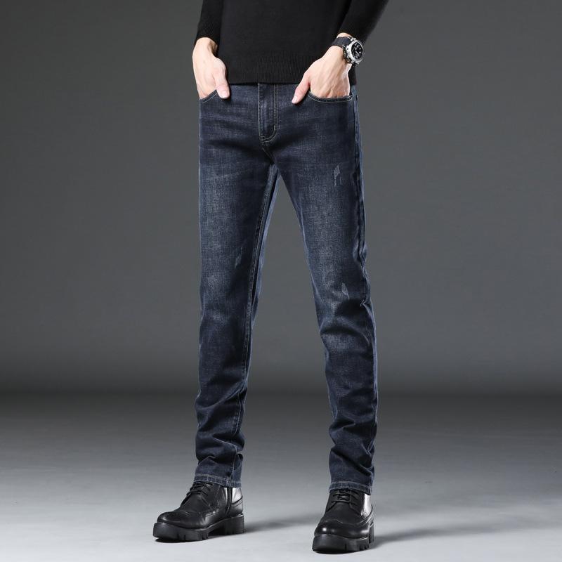 Primăvară/Toamnă Nouă Colecție Blugi Bărbați Slim-Fit cu Picior Drept Business Casual Pantaloni Lungi Bărbați