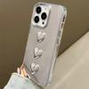 Luxury Make Up Mirror 3D Love Heart Acrylic Case For iPhone 15 14 13 12 11 Pro Max Shockproof Bumper Protection Hard PC Cover