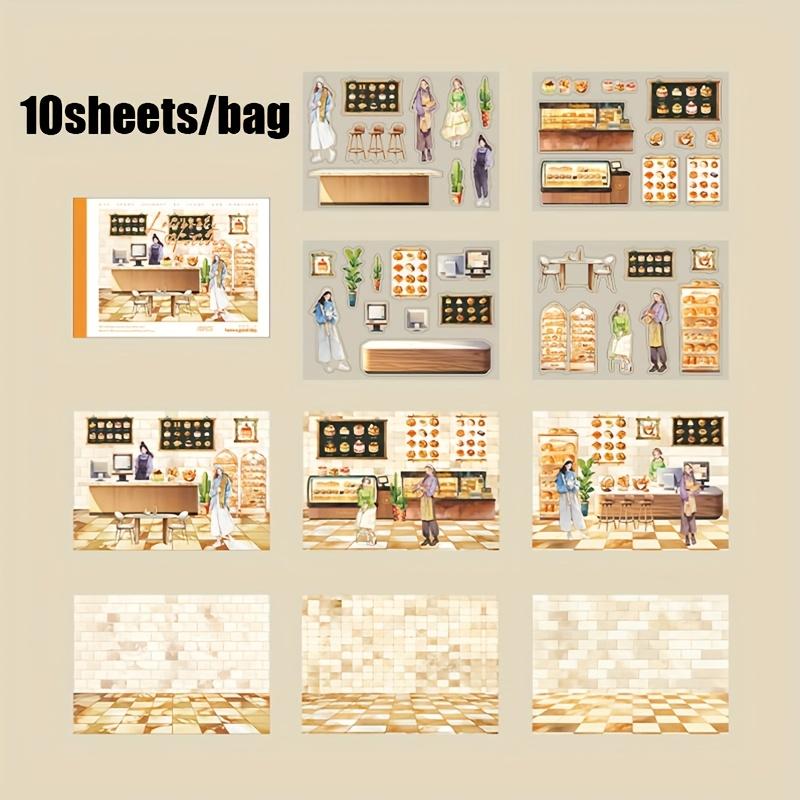 

Mr. Paper,Sweet Landscape Stickers Pack of 10 Large Size Holiday Seaside Cherry Blossom Decorative Stickers for Handbooks Gifts