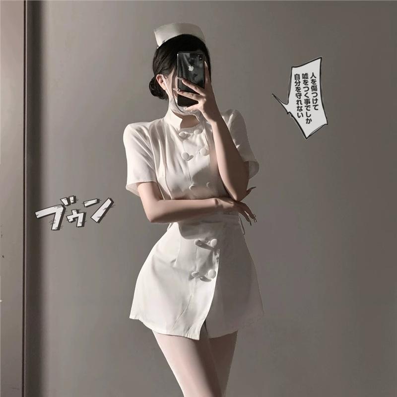 Large size erotic underwear sexy nurse uniform temptation pure desire free pajamas short skirt strap suit temperament
