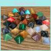 Vibrant Chakra Pyramid Crystal Stone Set With Authentic Natural Quartz For Wicca And Meditation