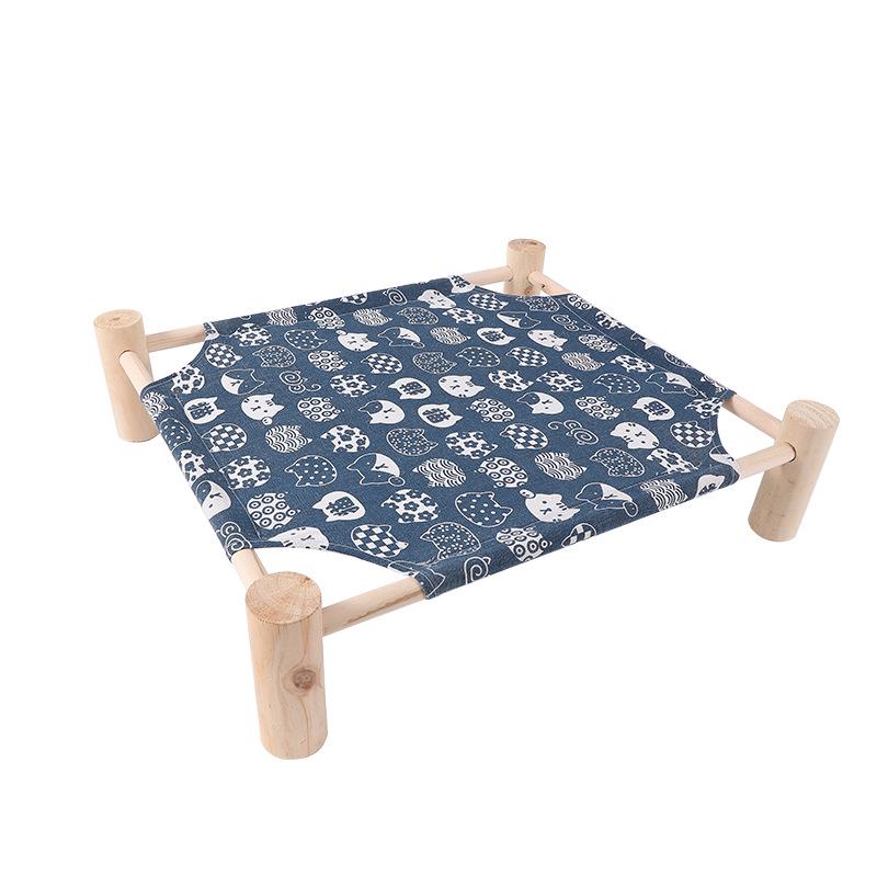 Celoroční prodyšný pelíšek pro domácí mazlíčky z masivního dřeva - Odnímatelné, pratelné hnízdo pro psy a kočky