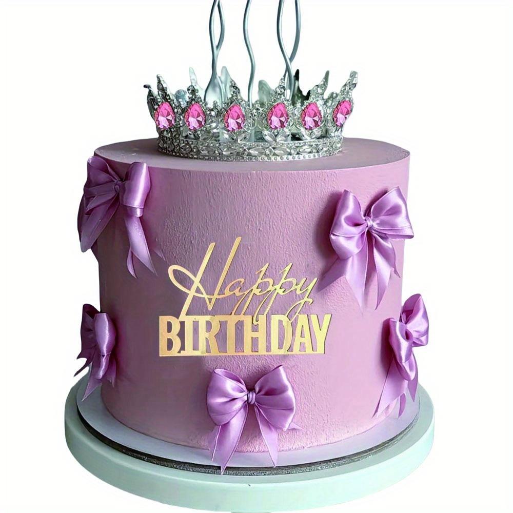 5pcs Happy Birthday Cake Toppers Mirror Acrylic Side Cake Decorations for Birthday Cake Decor Party Decorations 7