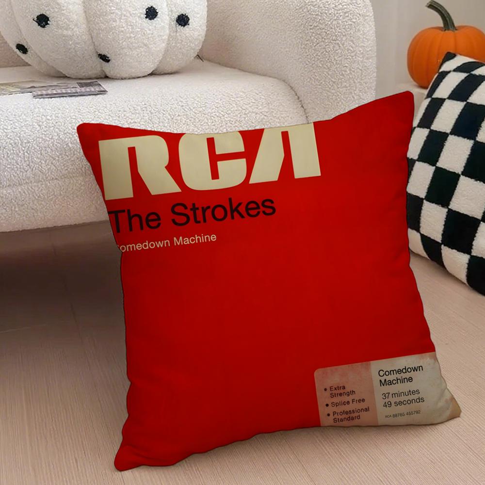 Rock Band The Strokes Album Pillow Case Anti-dustmite Pillowcase Invisible zipper silky short plush Sofa cushion cover