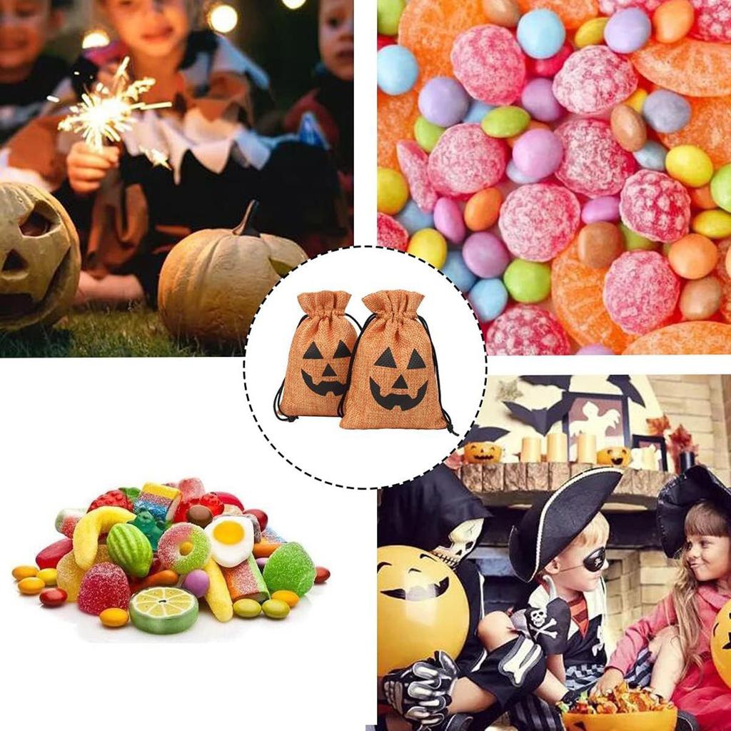Halloween Pumpkin Candy Wrap Children's Party Decoration Drawstring Storage Bag
