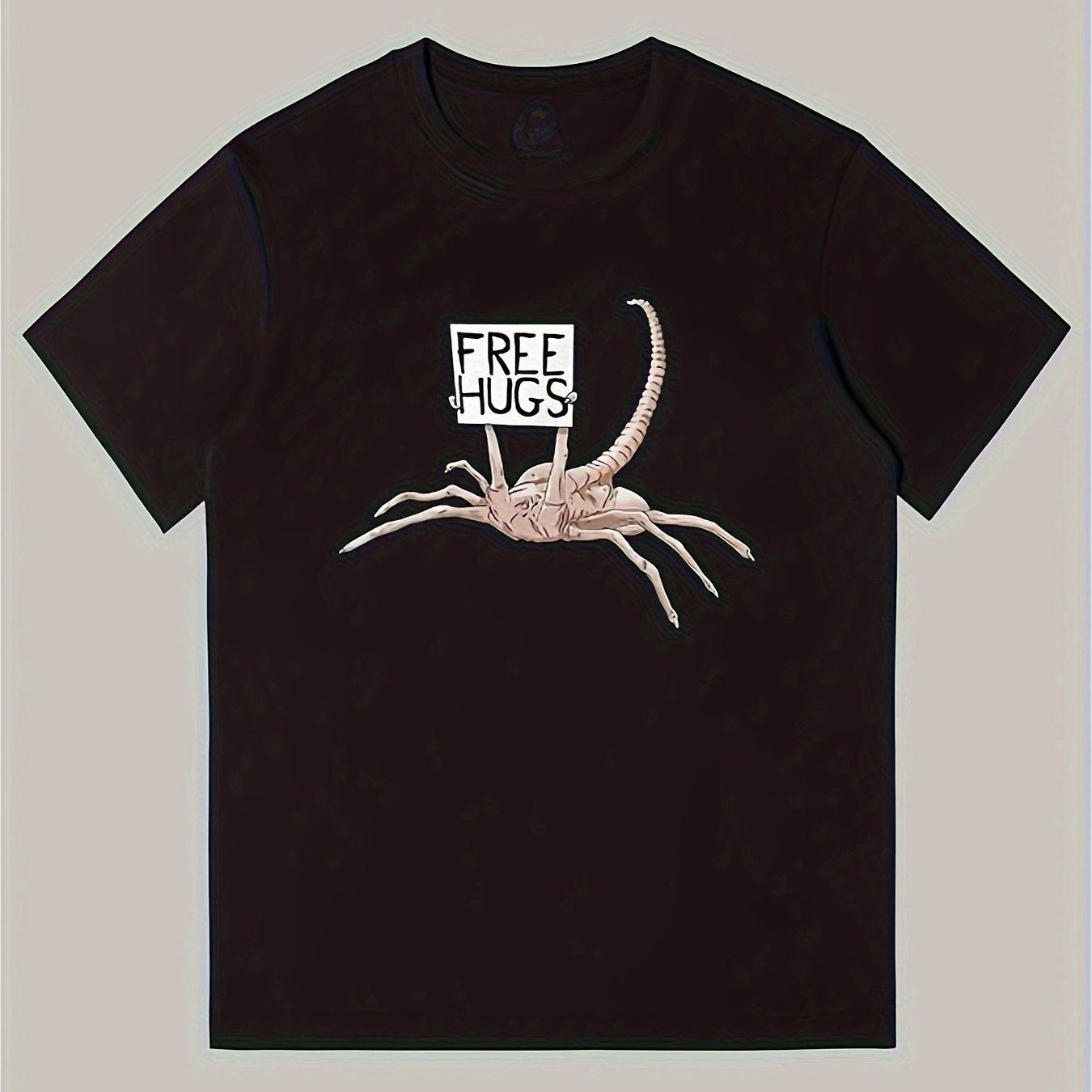 

Alien Free Hug T-Shirt 100% Cotton O-Neck Short Sleeve Summer Casual Mens T-shirt Streetwear - Men s Summer Cotton Graphic Tee 5XL різнокольоровий