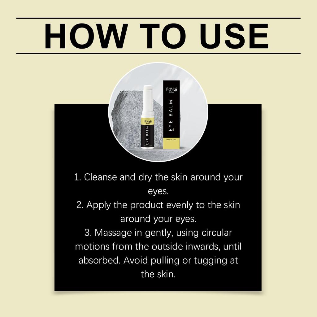 Eye Cream Stick with Birch Oil Hyaluronic Acid Depuffing Roller Dark Circle Treatment Cooling Massage for Anti Fatigue Eye Care