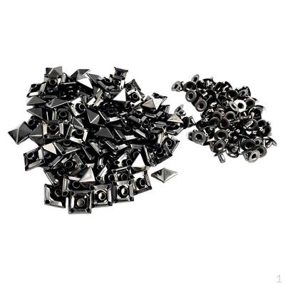 100 Sets DIY 6 / 7 8 9 10 12mm Pyramid Rivet Metal Studs