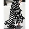 Wave Point High Waisted Loose Pants Women Polka-Dot High Waist Loose Waistband Pants