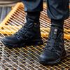 Men Women Steel Toe Safety Shoes Rotating Push Button Puncture Proof Work Sneakers Breathable Anti-smash Anti-stab Construction Security Shoes