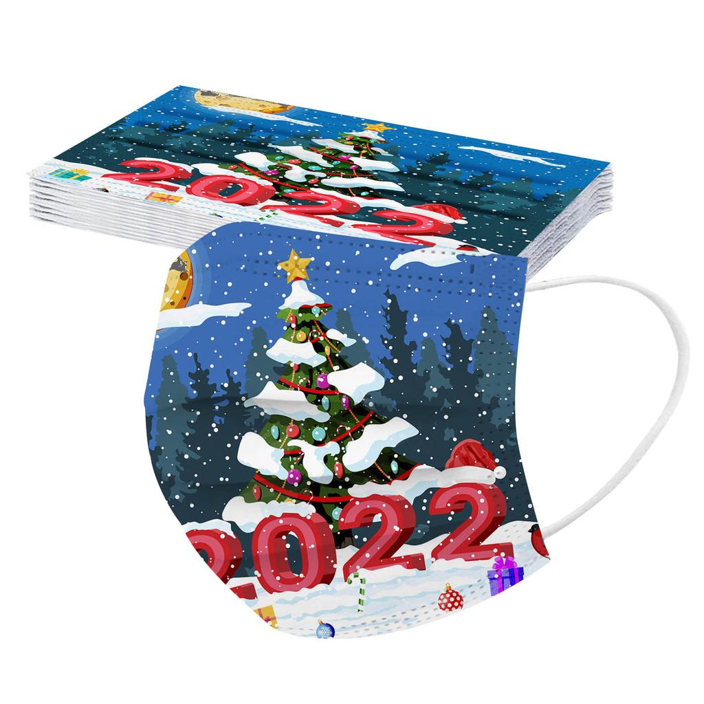 2022 Children Christmas Disposable Three-layer Protective Mask 10pc