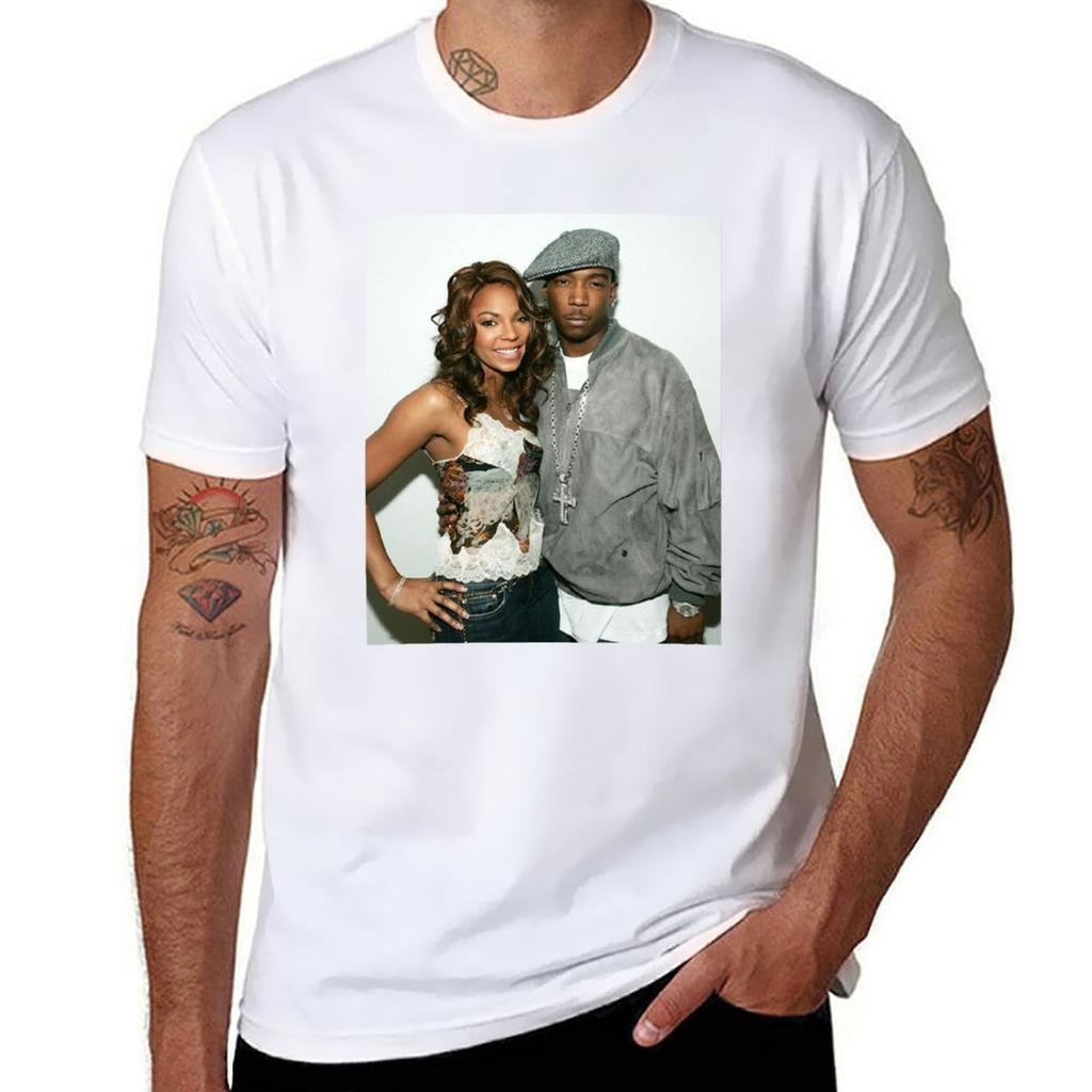 Ja Rule and Ashanti TShirt No Iron Casual Short Sleeve Top