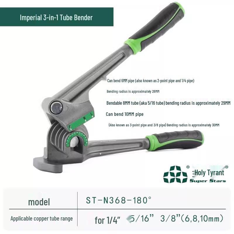 Saint-Ba Ruční ohýbačka trubek pro měď, hliník, ocel: Velikosti 6, 8, 10, 12, 19, 22