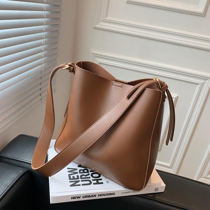 IELGY Texture Big Bag Trendy All-Match Large-Capacity Broadband Cross-Body High-End Bucket Bag