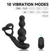 Anal Vibrator 360 Rotate Anal Beads Male Prostate Massager with Cock Ring Wireless Control Vibrating Butt Plug Sex Toys for Men