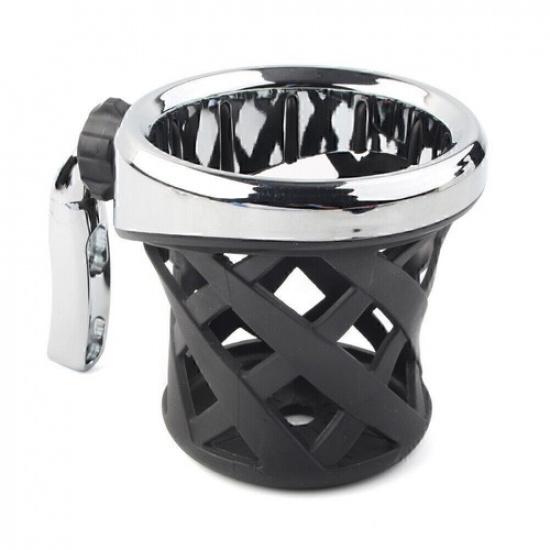 Motorcycle Handlebar Cup Holder Drink W/ Mesh Basket Mount Universal For Harley