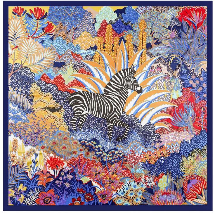 New Luxury Brand Silk Scarf Women Print Square Shawl Hijab Scarfs Female Fashion Shawls Scarves For Ladies 130*130cm