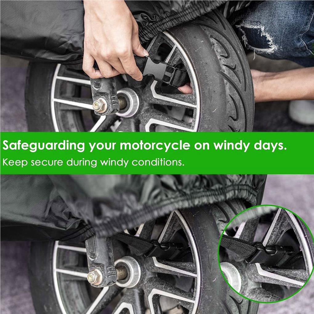 Motorcycle Rain Cover Outdoor Motorbike Waterproof Dust Proof Cover with Reflective Strip