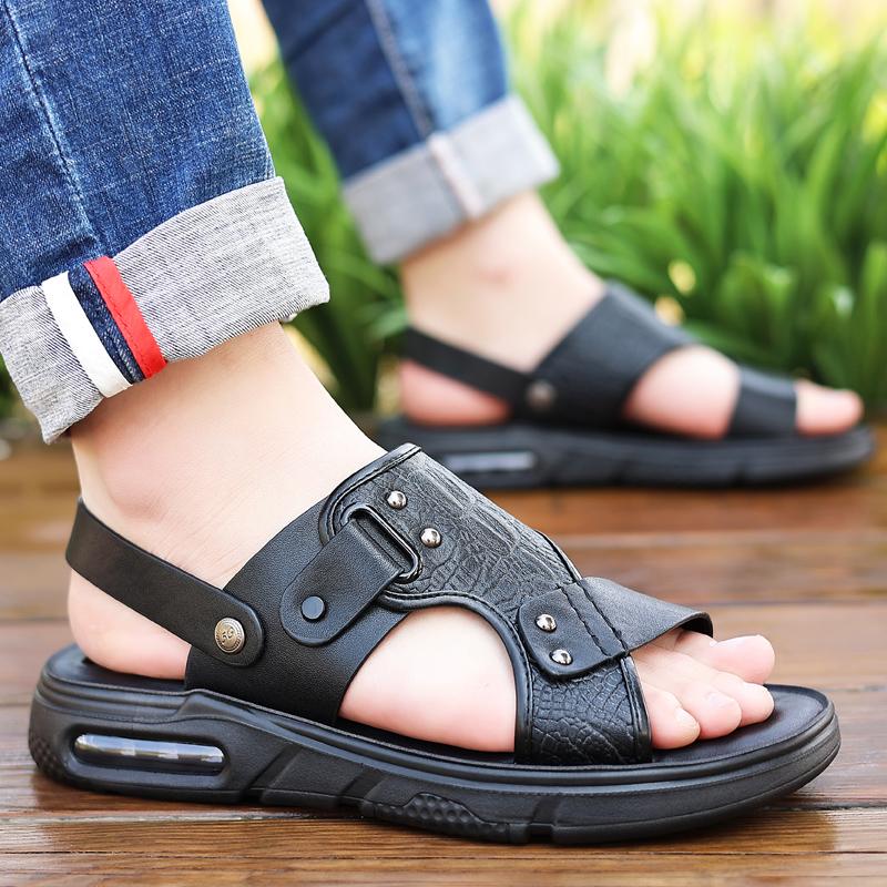 Fashion Sandals Men's Summer Peep-toe Youth Beach Shoes Dual-use Beach Slippers Non-slip Men Sandals Mens Shoes