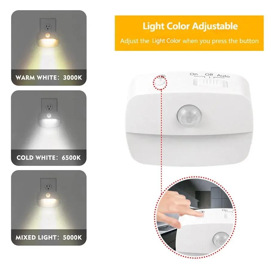 LED Night Light with Motion Sensor EU US Socket PIR Human Induction Lamp Nightlights Wall Lamp for Hallway Stairs Bedside Lamp