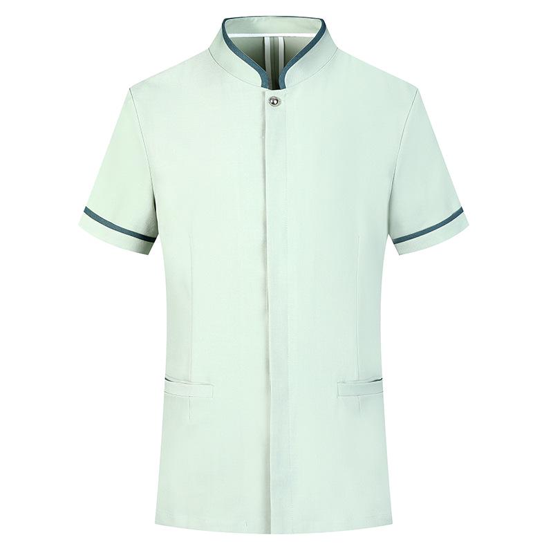Chinese Style Short Sleeve Cleaning Uniform for Hotel and Office Staff