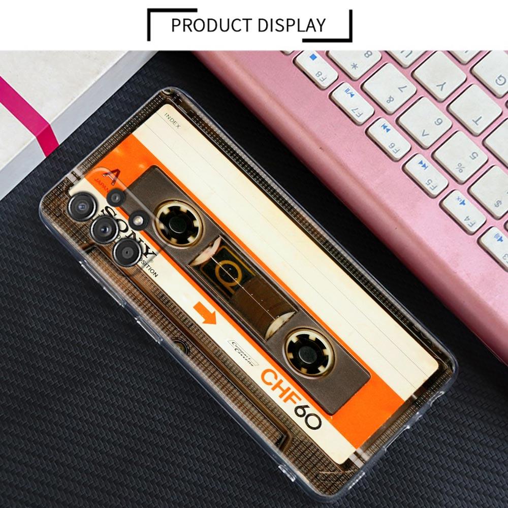 Music Cassette Tape Video Camera Case For Samsung Galaxy A55 A35 A06 A52 5G A53 A72 A53 A15 A51 A33 A32 A41 A22 A23 Phone Cover
