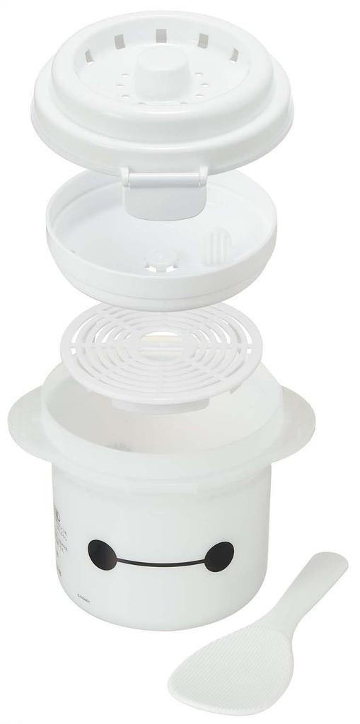 Skater Mikrovågsris 1 kopp med ånginsats Disney Baymax Tillverkad i Cooker, kapacitet, galler, design, 640ml, Japan, UDG1-A
