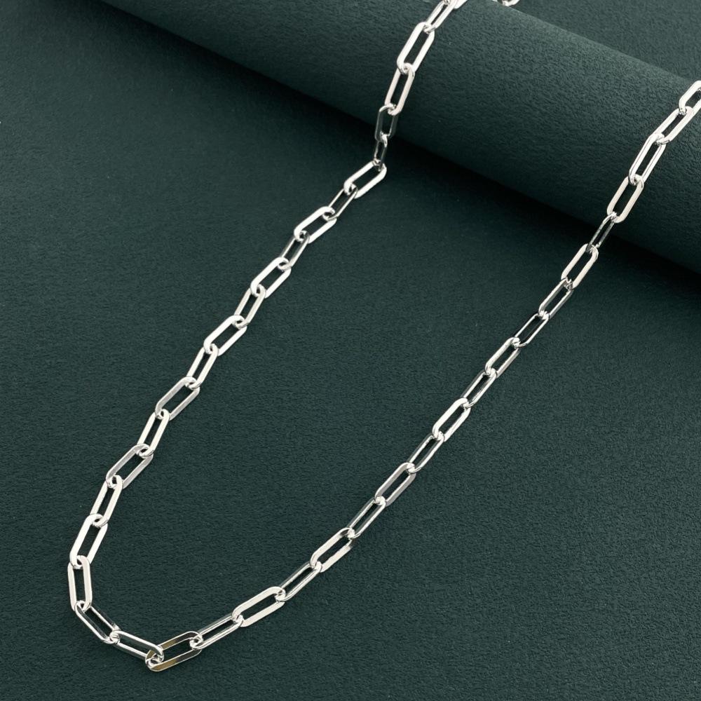2026 Jewelry Silver Simple Paperclip Necklace Collarbone Chain