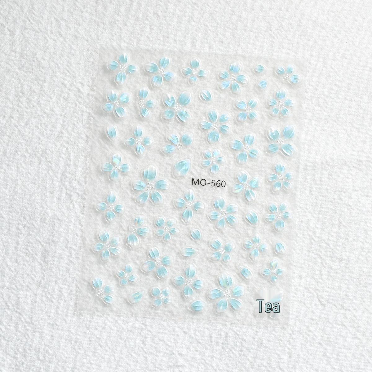 Trending 3D Crystal Flower Nail Art Stickers - Semi-Transparent and High-End Design