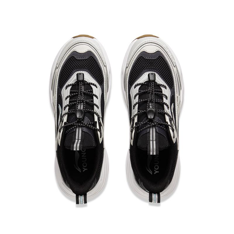 Li Ning Kids Comfortable Versatile Low-Top Casual Shoes Men Casual Shoes Black Cool-Sand-Black Light-Gray YKCV074-9