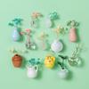 4/5/6/8/9/10/12/14Pcs/Set 3D Flower Vase Fridge Magnet Home Office Kitchen Locker Refrigerator Mini Ceramic Vase Magnetic Decoration Ornament