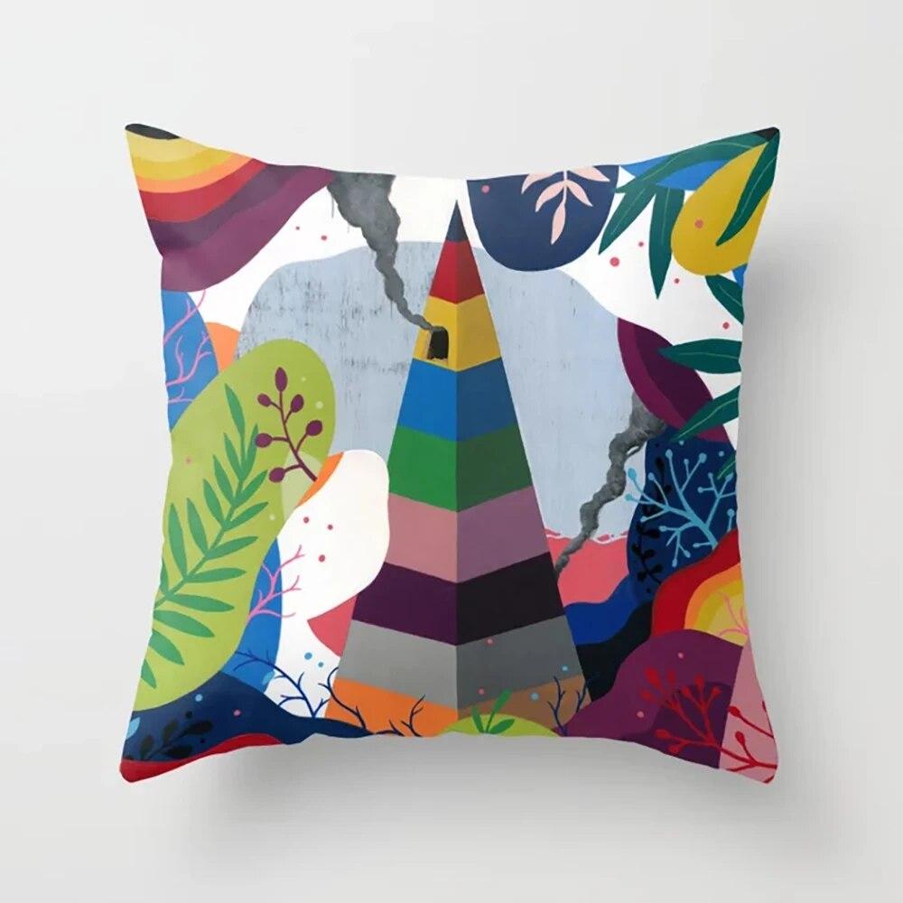 Home Decor Pillowcase Colorful Texture Alphabet Pattern Printed  for Bedroom Living Room