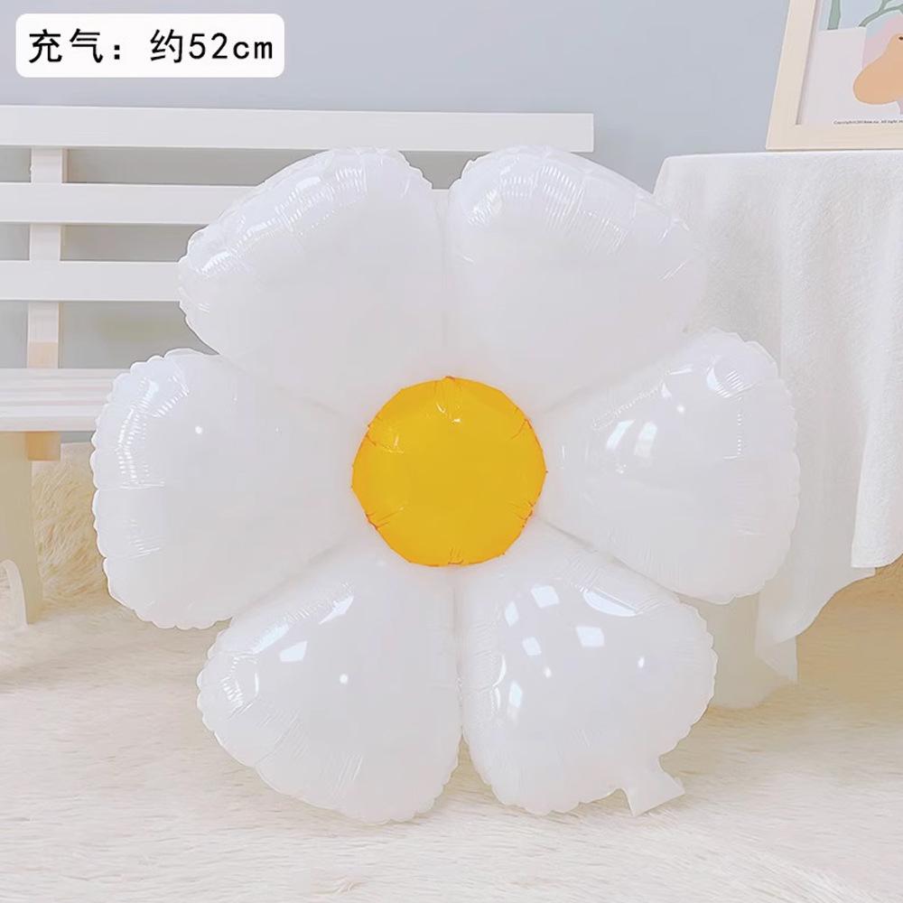 Candy Color Sunflower Daisy Flower Matte Modeling Aluminum Film Balloon Children'S Photo Year-Old Scene Decoration