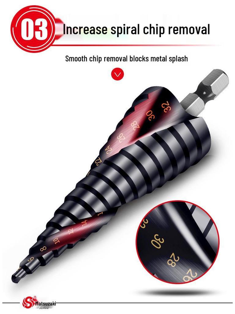 Cobalt Multifunctional Step Drill Bit for Hard Metals and Stainless Steel