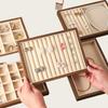 Solid Wood Jewelry Display Panel Flannel Ring Earring Necklace Storage Table Shopping Mall Displays Capacity Jewelry Plates