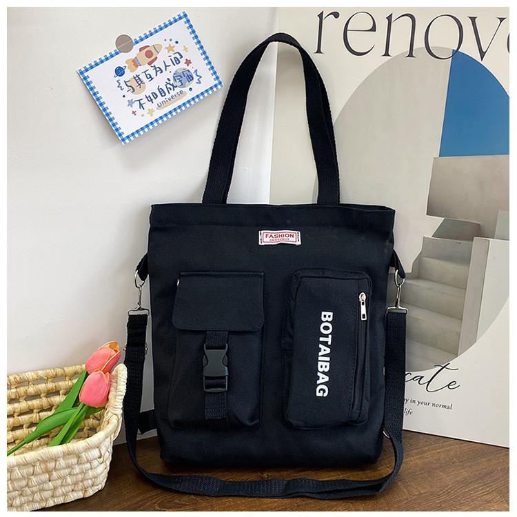 Canvas Tote Bag For Women Large Capacity Casual Shoulder Crossbody Urban Style