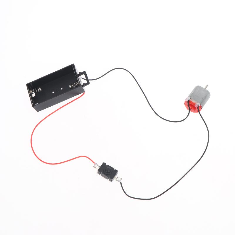 Mini Diy Electronic Motor Circuit Models Kit Black White 130 Motor Kit With 2Xaa Battery Storage Case And Switch 16500 Rpm