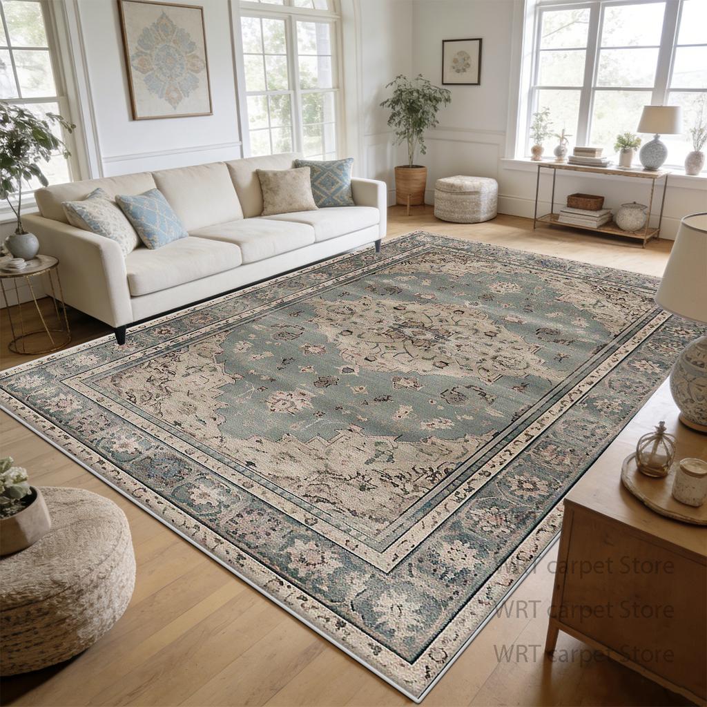 Persian Retro Large Living Room Carpets Cream Color Decoration Non-slip Easy Clean Rug Cloakroom Bedroom 200x300 Floor Mat Sofa