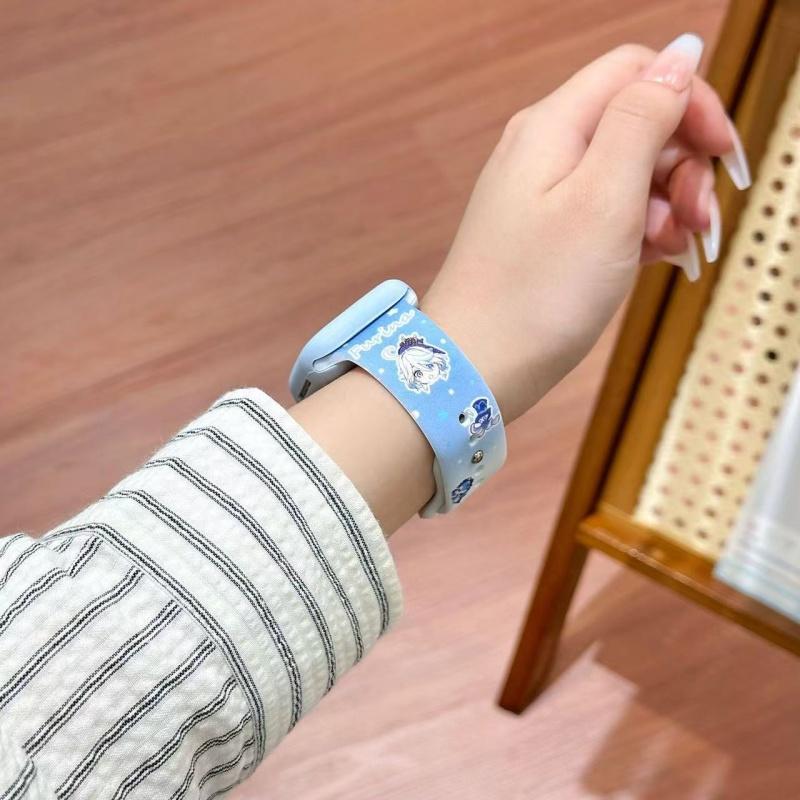 Anime Genshin Impact Focalors For Apple Watch Compatible With IWatch38 40 41 42 44 45 46 49Mm Silicone Sport Strap Festival Gift