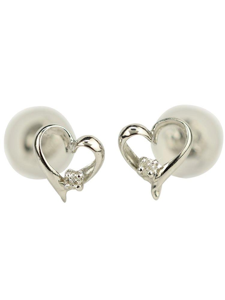 

Серьги-пусеты с бриллиантами в форме сердца из 14-каратного золота 14k K14 серьги с бриллиантами из белого золота камень апреля Kk21 [Четырехлистный клевер] женские