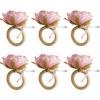 Valentine'S Decoration Pink Napkin Rings Napkin Holders Decorative Table Decor For Dining Romantic Dinner Home Decor