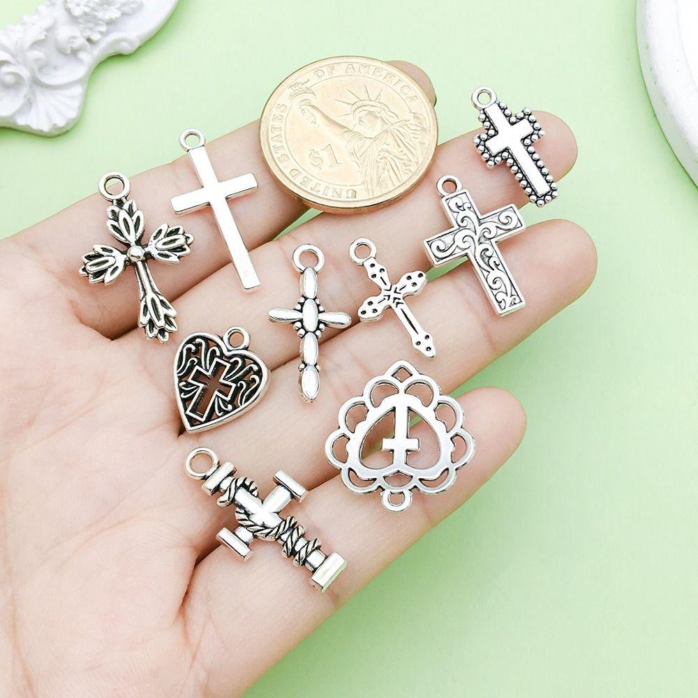 20Pcs Vintage DIY Bracelets Jewelry Making Materials Handcrafts Retro Cross Charms Alloy Handmade Pendants Jewelry Design