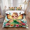 3pcs Disney Tinker Bell Design Quilt Cover Set - Soft and Cozy Bedroom, Guest Room and Dorm Decorative Bedding 3-Piece Set 1 Quilt Cover + 2 Pill