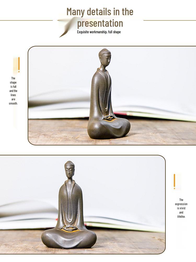 Zen Northern Wei Buddha Resin Statue: Handmade Chinese-Style Decor for Living Room