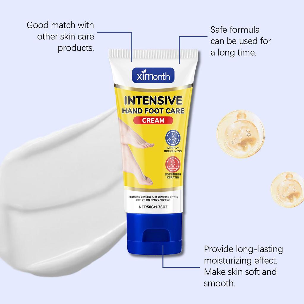 Ximonth Hand & Foot Cream 50g, Natural Formula, Softens Calluses, Moisturizes and Nourishes Hands and Feet