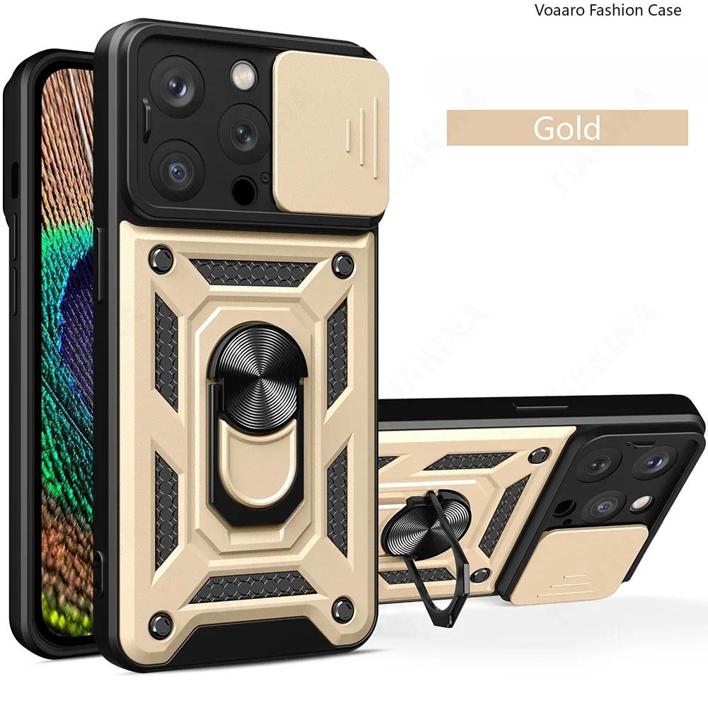 Magnetic Ring Holder Funda for Iphone 16 Pro Max Case for Iphone 16 15 Plus 13 14 Pro Max 12 Mini Case Slide Lens Armor Cover