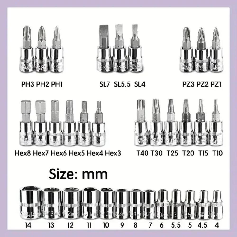 46pcs Set Socket Wrench Automotive Maintenance Tools Ratchet Wrench Combination Motorcycle Repair Kit