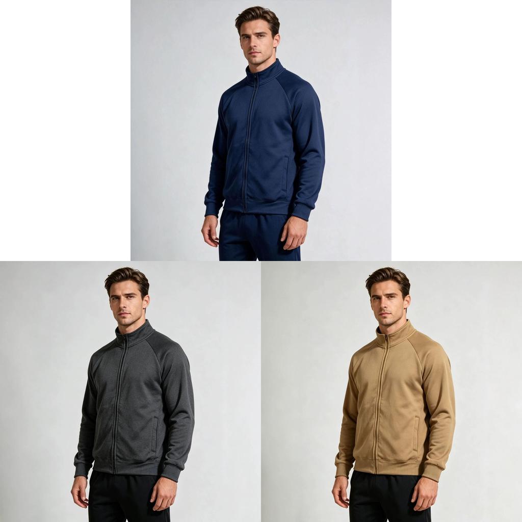 Mens Spring Hoodie With Stand Collar And Zipper Closure For Casual Athletic Wear