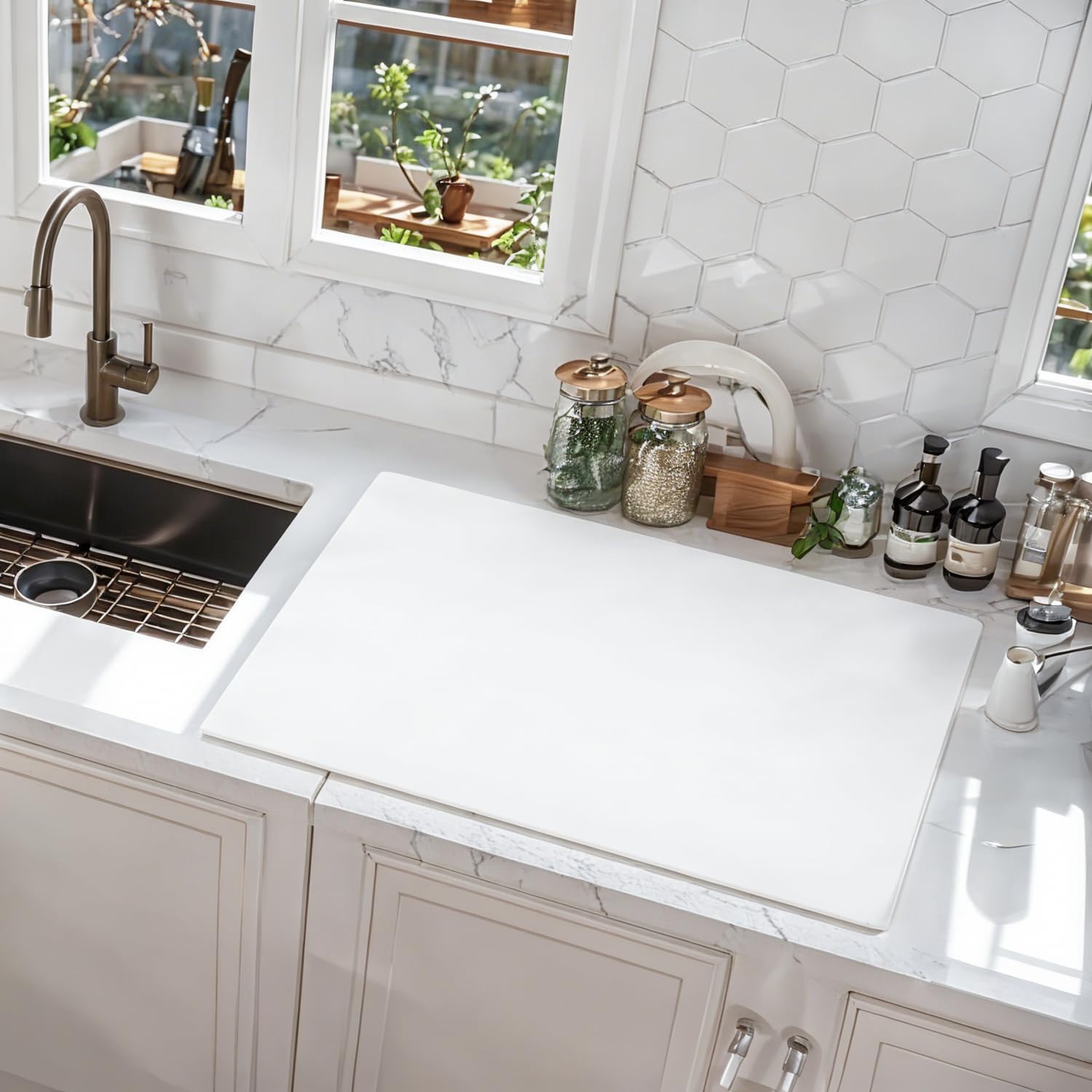 

Силиконовый кухонный столешница Большой силиконовый коврик-протектор для раковины для ланча, термостойкий, протектор, 6040 см, 1,5 мм, прозрачный, устойчивый к пятнам,