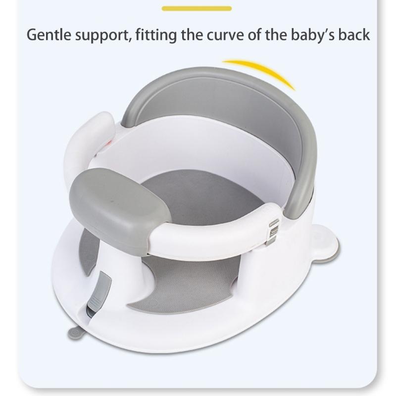 Baby Chair with Strong Suction Cup, Not Easily Flipping Adjustable Armrests Child Assisted Shower Chair Bathroom Stool